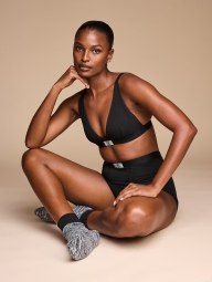 Женские трусики шортики Victoria's Secret с логотипом из страз 1159820518 (Черный S)