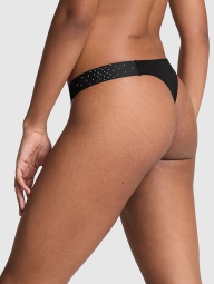 Стильные трусики тонг Victoria's Secret Pink со стразами 1159820733 (Черный XL)