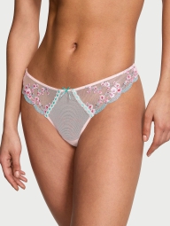 Сітчасті трусики тонг Victoria's Secret з вишивкою 1159820753 (рожевий M)