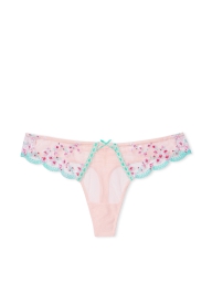 Сітчасті трусики тонг Victoria's Secret з вишивкою 1159820753 (рожевий M)