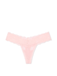 Кружевные трусики Victoria's Secret тонг с блестящими мини-пайетками 1159826788 (Розовый XS)