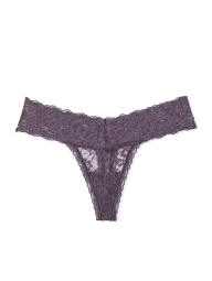 Кружевные трусики Victoria's Secret тонг с блестящими мини-пайетками 1159820992 (Фиолетовый XS)