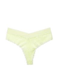Женские бесшовные трусики тонг Victoria's Secret Pink с сетчатым узором 1159821326 (Салатовый L)