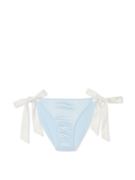 Женские атласные трусики чики Victoria's Secret с завязками по бокам 1159822124 (Голубой XS)