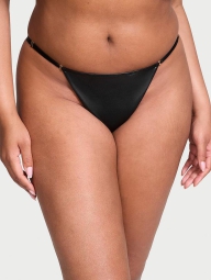 Женские трусики стринги Victoria's Secret из экокожи 1159822705 (Черный S)