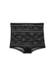 Кружевные трусики шортики Victoria's Secret с логотипом 1159822126 (Черный M)