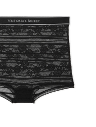 Кружевные трусики шортики Victoria's Secret с логотипом 1159822126 (Черный M)