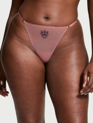 Сетчатые трусики стринги Victoria's Secret с вышивкой 1159823259 (Розовый S)