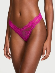 Кружевные трусики тонг Victoria's Secret 1159823343 (Розовый XS)