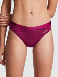 Жіночі мереживні трусики Victoria's Secret Pink тонг 1159823502 (Бордовий S)