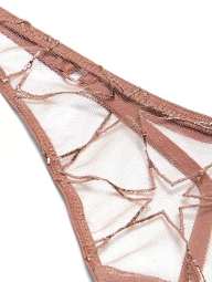 Сетчатые трусики стринги Victoria's Secret с вышивкой 1159824705 (Розовый S)