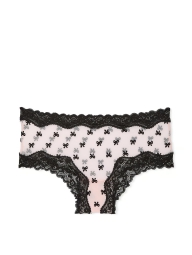 Сетчатые трусики чики Victoria's Secret с кружевными вставками 1159823823 (Черный/Белый L)