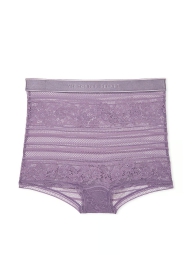 Кружевные трусики шортики Victoria's Secret с логотипом 1159823912 (Сиреневый S)
