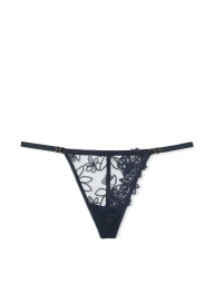 Сетчатые трусики стринги Victoria's Secret с вышивкой 1159824707 (Синий S)