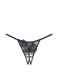 Сетчатые трусики стринги Victoria's Secret с вышивкой 1159824710 (Синий S)