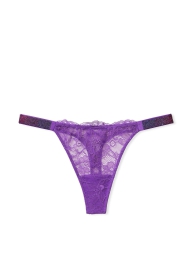 Кружевные трусики тонг Victoria's Secret со стразами 1159823982 (Фиолетовый S)