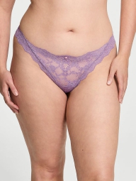 Мереживні трусики тонг Victoria's Secret 1159824137 (бузковий XXL)