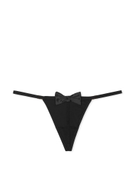 Гладкі трусики стрінги Victoria's Secret з бантом ззаду 1159824260 (Чорний M)