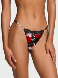 Шелковые трусики Victoria's Secret танга 1159824552 (Черный M)