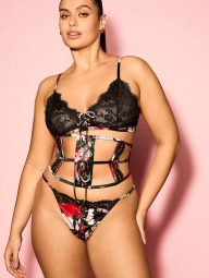 Шелковые трусики Victoria's Secret танга 1159824552 (Черный M)