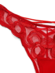 Сетчатые трусики бразильяны Victoria's Secret с вышивкой 1159824797 (Красный XS)