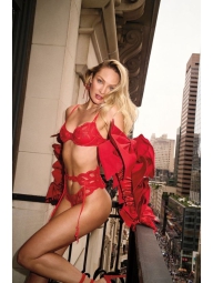 Сетчатые трусики бразильяны Victoria's Secret с вышивкой 1159824797 (Красный XS)