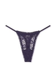 Кружевные трусики тонг Victoria's Secret с мини - пайетками 1159824980 (Фиолетовый XL)