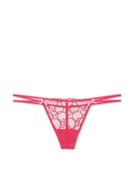 Женские сетчатые трусики стринги Victoria's Secret Pink с вышивкой 1159825499 (Розовый L)