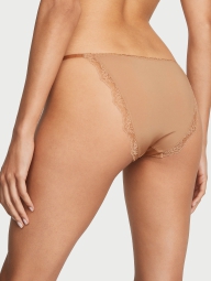 Жіночі гладкі трусики Victoria's Secret стрінг бікіні з мереживом 1159825923 (Бежевий S)