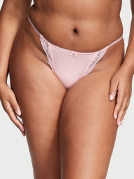 Женские гладкие трусики Victoria's Secret стринг бикини с кружевом 1159825953 (Розовый M)