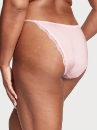 Женские гладкие трусики Victoria's Secret стринг бикини с кружевом 1159825953 (Розовый M)