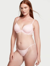 Женские гладкие трусики Victoria's Secret стринг бикини с кружевом 1159825953 (Розовый M)