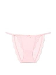 Женские гладкие трусики Victoria's Secret стринг бикини с кружевом 1159825953 (Розовый M)
