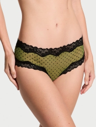 Сетчатые трусики чики Victoria's Secret с кружевными вставками 1159825958 (Зеленый XS)