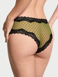 Сетчатые трусики чики Victoria's Secret с кружевными вставками 1159825958 (Зеленый XS)
