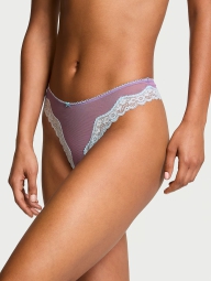Женские сетчатые трусики тонг Victoria's Secret с кружевом 1159826235 (Сиреневый XL)