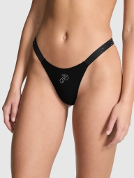 Стильні трусики тонг Victoria's Secret Pink зі стразами 1159826304 (Чорний L)