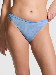 Женские трусики тонг Victoria's Secret PINK в рубчик 1159826510 (Синий S)