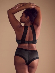 Шикарные трусики чики Victoria's Secret с блестящими мини-пайетками 1159827230 (Черный S)