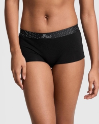 Женские трусики шортики Victoria's Secret Pink со стразами 1159826612 (Черный XL)