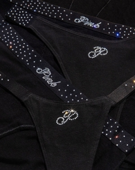 Женские трусики шортики Victoria's Secret Pink со стразами 1159826662 (Черный XXL)