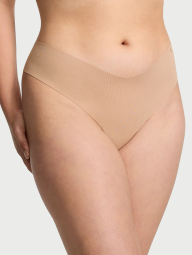 Бесшовные хлопковые трусики тонг Victoria's Secret 1159834283 (Бежевый M)