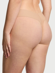 Бесшовные хлопковые трусики тонг Victoria's Secret 1159834283 (Бежевый M)