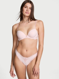 Женские гладкие трусики с кружевом Victoria's Secret бразильяны 1159827191 (Розовый L)