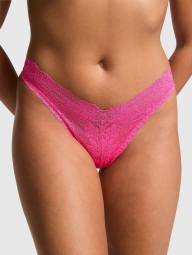 Женские кружевные трусики бразилияны Victoria's Secret Pink 1159827549 (Розовый M)