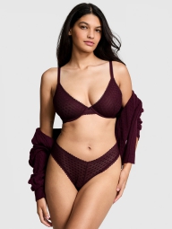 Женские сетчатые трусики бразилияны Victoria's Secret Pink 1159827552 (Бордовый S)