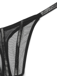 Эффектные трусики в сеточку Victoria's Secret со стразами 1159828801 (Черный XXL)
