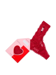 Мереживні трусики тонг Victoria's Secret 1159828972 (Червоний L)