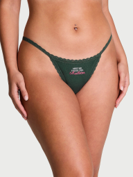 Жіночі трусики стрінги Victoria's Secret з написом 1159831614 (Зелений L)