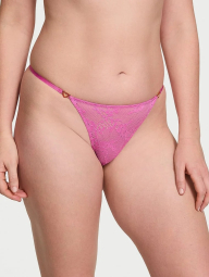 Мереживні трусики тонг Victoria's Secret з підвісками зі страз 1159831699 (Рожевий S)